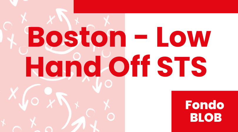 Portada del sistema Boston Low Hand Off STS sobre un fondo de trazos tácticos, con la etiqueta Fondo BLOB