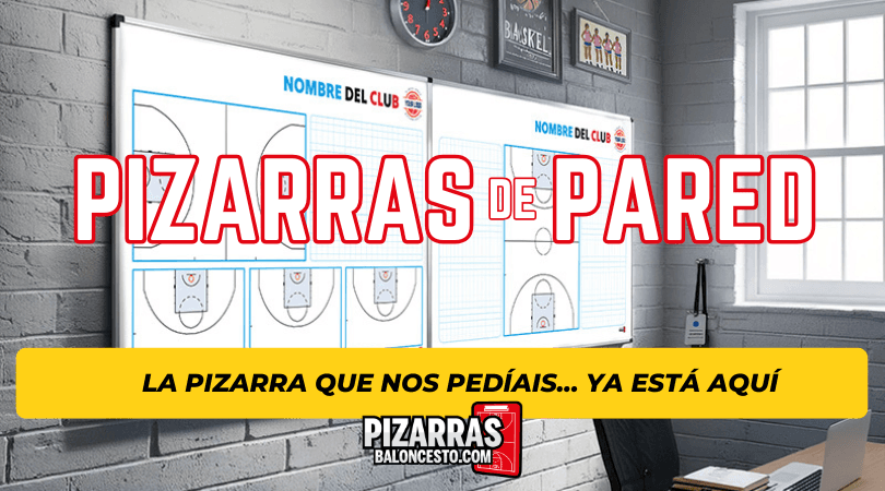 Pizarras de pared personalizadas con el nombre del club, colgadas en el vestuario de un pabellón