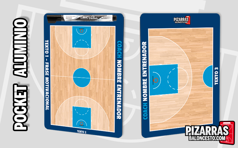 Pizarra táctica baloncesto personalizada POCKET Aluminio
