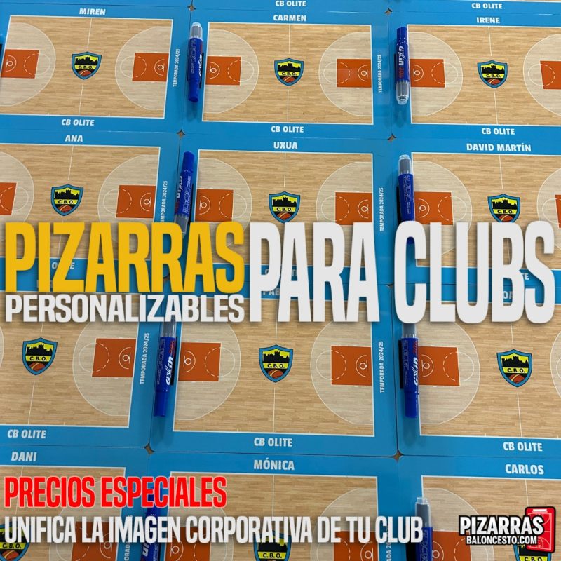 Pizarras personalizadas para clubs de baloncesto