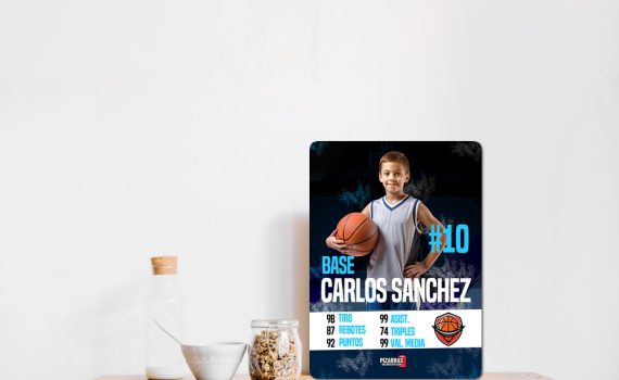 Cromo de baloncesto personalizado en aluminio